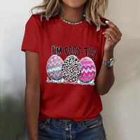 Women's T-shirt Short Sleeve T-shirts Printing Casual Simple Style Letter Egg main image 2