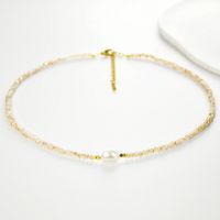 Fashion Solid Color Artificial Crystal Mother Pearl Shellfish Beaded Women's Necklace sku image 11