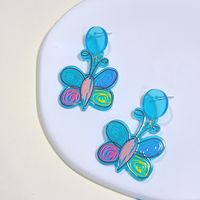 1 Pair Fashion Butterfly Arylic Epoxy Women's Drop Earrings sku image 3