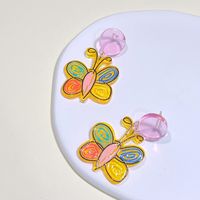 1 Pair Fashion Butterfly Arylic Epoxy Women's Drop Earrings sku image 1