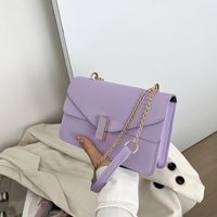 Women's Small Pu Leather Solid Color Streetwear Square Lock Clasp Crossbody Bag main image 5