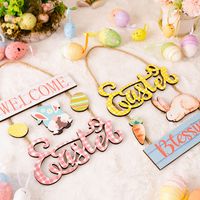 Easter Rabbit Letter Wood Party Hanging Ornaments main image 3
