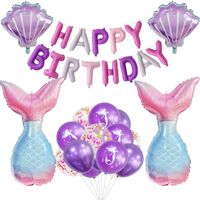 Birthday Letter Shell Fish Tail Aluminum Film Party Balloons 1 Set main image 5