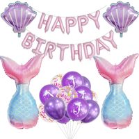 Birthday Letter Shell Fish Tail Aluminum Film Party Balloons 1 Set main image 3