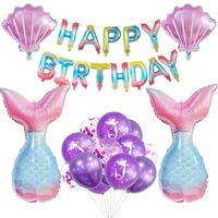 Date D'anniversaire Lettre Coquille Queue De Poisson Film D'aluminium Fête Ballons 1 Jeu main image 2