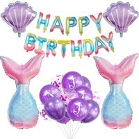 Birthday Letter Shell Fish Tail Aluminum Film Party Balloons 1 Set sku image 6
