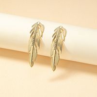 1 Pair Fashion Feather Alloy Inlay Rhinestones Women's Earrings sku image 1