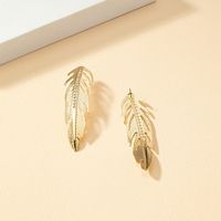 1 Pair Fashion Feather Alloy Inlay Rhinestones Women's Earrings main image 3