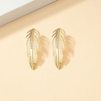 1 Pair Fashion Feather Alloy Inlay Rhinestones Women's Earrings main image 6