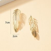 1 Pair Fashion Feather Alloy Inlay Rhinestones Women's Earrings main image 2
