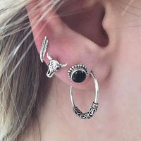 Fashion Round Dots Eye Mixed Materials Metal Copper Plating Artificial Pearls Zircon Women's Drop Earrings Ear Clips sku image 15