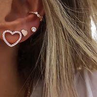 Fashion Round Dots Eye Mixed Materials Metal Copper Plating Artificial Pearls Zircon Women's Drop Earrings Ear Clips sku image 22