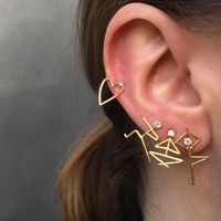 Fashion Round Dots Eye Mixed Materials Metal Copper Plating Artificial Pearls Zircon Women's Drop Earrings Ear Clips sku image 7