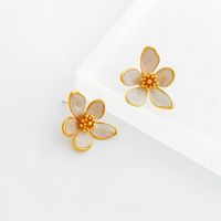 1 Pair Sweet Flower Copper Plating Ear Studs main image 4