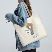 Women's Cute Animal Canvas Shopping Bags sku image 7