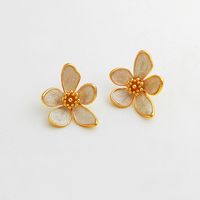 1 Pair Sweet Flower Copper Plating Ear Studs main image 3
