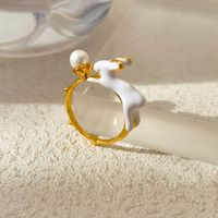 1 Piece Cute Animal Copper Plating Artificial Pearls Rings main image 4