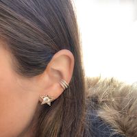 Fashion Round Dots Eye Mixed Materials Metal Copper Plating Artificial Pearls Zircon Women's Drop Earrings Ear Clips sku image 13