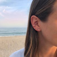 Fashion Round Dots Eye Mixed Materials Metal Copper Plating Artificial Pearls Zircon Women's Drop Earrings Ear Clips sku image 4