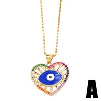 1 Piece Hip-hop Fashion Devil's Eye Copper Enamel Plating Inlay Zircon Pendant Necklace sku image 2
