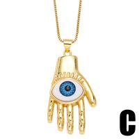 1 Piece Hip-hop Fashion Devil's Eye Copper Enamel Plating Inlay Zircon Pendant Necklace sku image 1