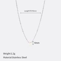 1 Piece Simple Style Solid Color Stainless Steel Titanium Steel Chain Pendant Necklace sku image 1