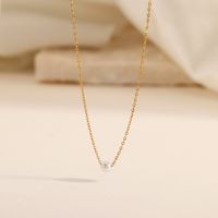 1 Piece Simple Style Solid Color Stainless Steel Titanium Steel Chain Pendant Necklace main image 2