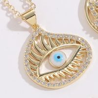 1 Piece Classic Style Devil's Eye Heart Shape Copper Plating Zircon Necklace sku image 6