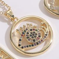 1 Piece Classic Style Devil's Eye Heart Shape Copper Plating Zircon Necklace sku image 4