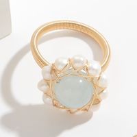 1 Piece Fashion Geometric Freshwater Pearl Agate Rings sku image 5