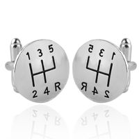 Fashion Animal Smiley Face Titanium Steel Paint Inlaid Jewel Shirt Cufflinks 1 Pair sku image 20