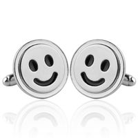 Fashion Animal Smiley Face Titanium Steel Paint Inlaid Jewel Shirt Cufflinks 1 Pair sku image 22