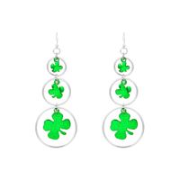 1 Pair Fashion Shamrock Heart Shape Mixed Materials Metal Copper Asymmetrical Sequins 18k Gold Plated Gold Plated Silver Plated St. Patrick Women's Drop Earrings sku image 20