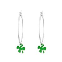 1 Pair Fashion Shamrock Heart Shape Mixed Materials Metal Copper Asymmetrical Sequins 18k Gold Plated Gold Plated Silver Plated St. Patrick Women's Drop Earrings sku image 10