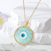1 Piece Fashion Devil's Eye Metal Plating Transparent Inlay Resin Gold Plated Women's Pendant Necklace main image 6