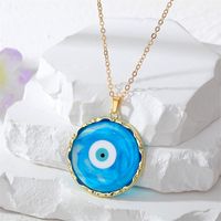 1 Piece Fashion Devil's Eye Metal Plating Transparent Inlay Resin Gold Plated Women's Pendant Necklace main image 3