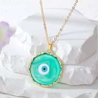 1 Piece Fashion Devil's Eye Metal Plating Transparent Inlay Resin Gold Plated Women's Pendant Necklace main image 5