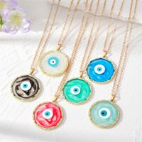 1 Piece Fashion Devil's Eye Metal Plating Transparent Inlay Resin Gold Plated Women's Pendant Necklace main image 1