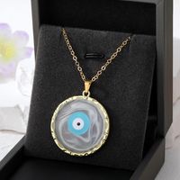 1 Piece Fashion Devil's Eye Metal Plating Transparent Inlay Resin Gold Plated Women's Pendant Necklace main image 8