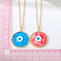 1 Piece Fashion Devil's Eye Metal Plating Transparent Inlay Resin Gold Plated Women's Pendant Necklace main image 9