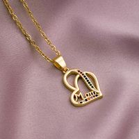 304 Stainless Steel Copper MAMA Plating Letter Zircon Pendant Necklace sku image 7
