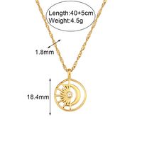 1 Piece Fashion Sun Moon Stainless Steel Plating Hollow Out Inlay Artificial Diamond Pendant Necklace main image 5