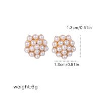 1 Pair Sweet Geometric Inlay Alloy Artificial Pearls Ear Studs main image 4