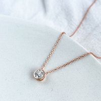 Fashion Simple Style Round Sterling Silver Plating Inlay Zircon Necklace main image 3