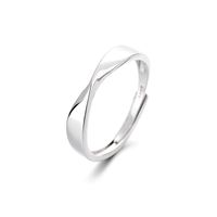 Fashion Simple Style Geometric Sterling Silver Plating Metal Inlay Zircon Open Ring sku image 2