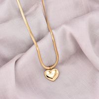 Elegant Fashion Heart Shape Titanium Steel Plating Necklace main image 4