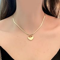 Elegant Fashion Heart Shape Titanium Steel Plating Necklace main image 2