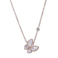 Fashion Simple Style Butterfly Titanium Steel Metal Shell Necklace main image 4