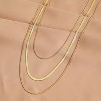 Fashion Simple Style Geometric Titanium Steel Plating Layered Necklaces sku image 1