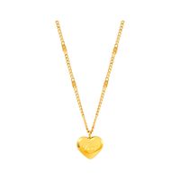 Fashion Simple Style Heart Shape Titanium Steel Plating Necklace main image 5